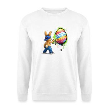 Graffiti Hase mit Osterei - Unisex Pullover - Weiß - Vorne