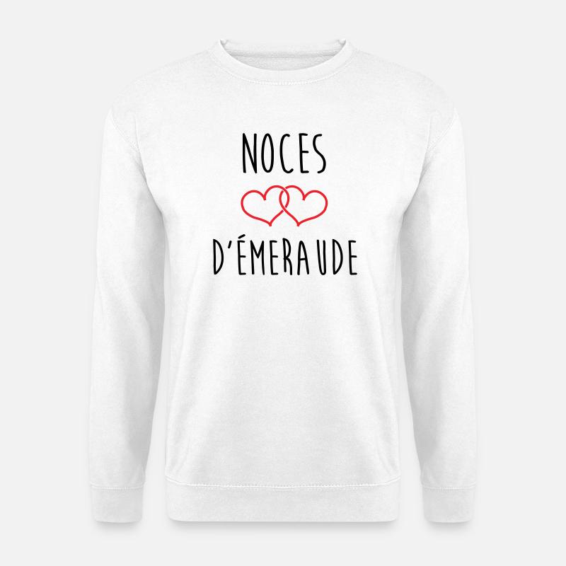 noces d'émeraude 40 ans de mariage - Sweat-shirt Unisexe - blanc