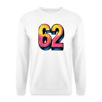 62 chiffres colorés - Sweat-shirt Unisexe - blanc - Devant