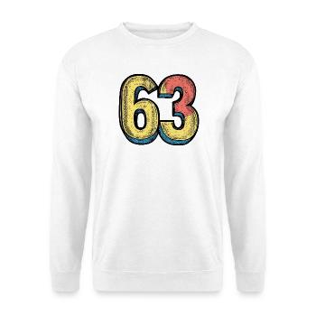 63 chiffres colorés - Sweat-shirt Unisexe - blanc - Devant