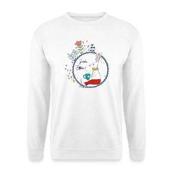 Easter bunny with tea cup - Unisex Sweatshirt - white - Front