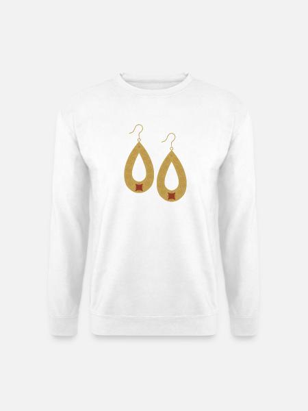 Boho-Tropfengold-Ohrringe - Unisex Pullover - Weiß