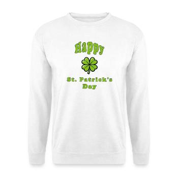 Happy St. Patrick's Day - Grünes Kleeblatt - Unisex Pullover - Weiß - Vorne
