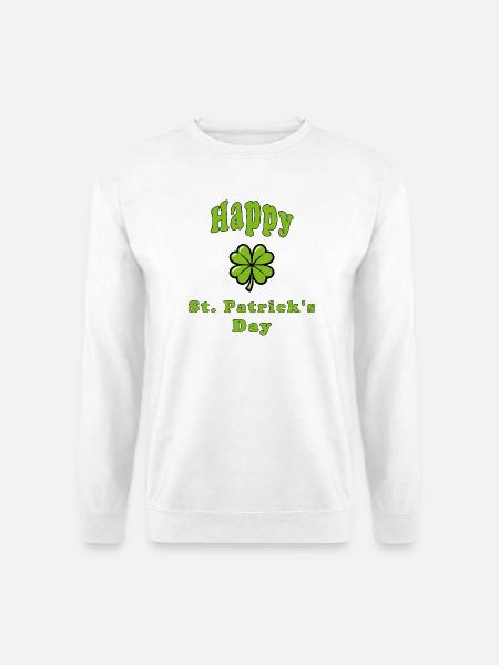 Bonne Saint-Patrick - Trèfle vert - Sweat-shirt Unisexe - blanc