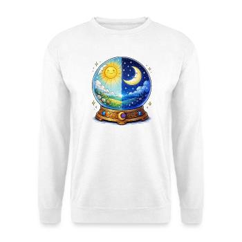 Tag Nacht Kristallkugel - Unisex Pullover - Weiß - Vorne