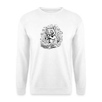 Flaming Cat in a Warning Box Pizza - Unisex Sweatshirt - white - Front