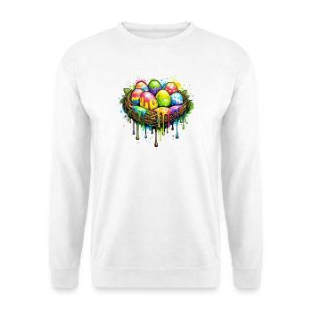 Buntes Osternest im Graffiti Stil  - Unisex Pullover - Weiß - Vorne