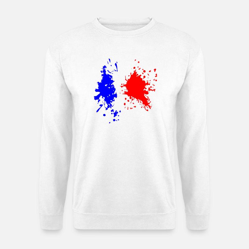 Frankreich Flagge Splash - Unisex Pullover - Weiß