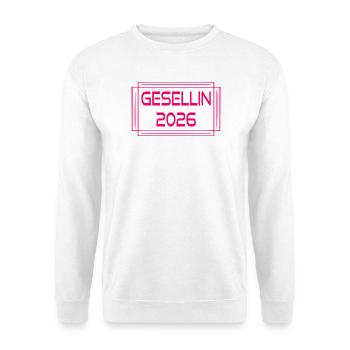 Gesellenbrief Abschluss 2026 Gesellin - Unisex Pullover - Weiß - Vorne - Alina (178cm) & Michal (187cm)