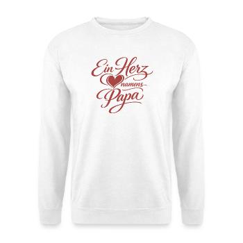 Ein Herz namens Papa – Vatertag Geschenk - Unisex Pullover - Weiß - Vorne