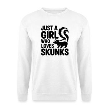 Fille moufette Juste une fille qui aime les moufettes - Sweat-shirt Unisexe - blanc - Devant