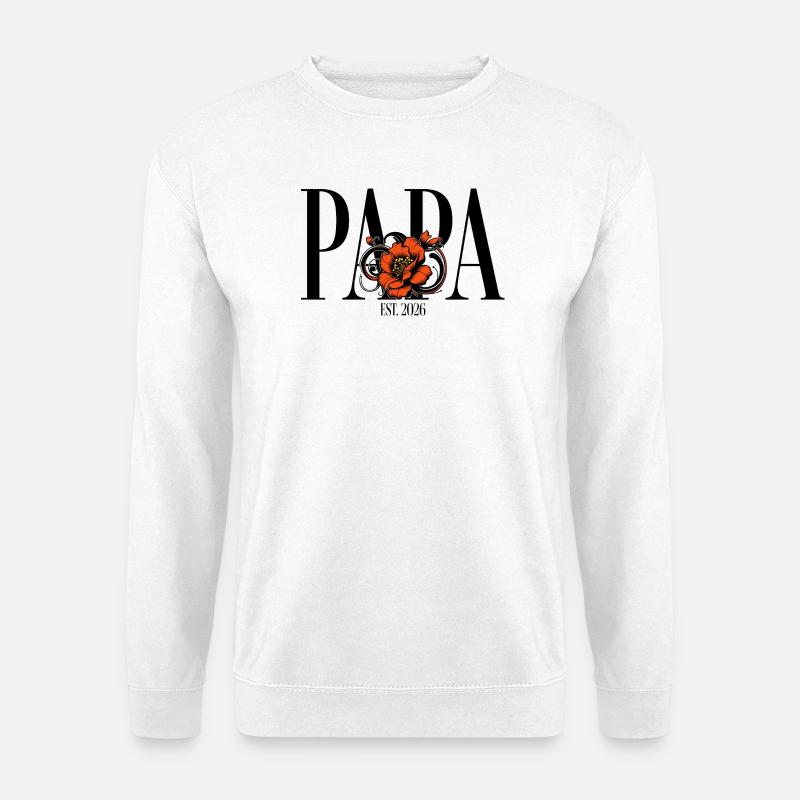 Papa – Vintage Blumen Design mit Ornament - Unisex Pullover - Weiß