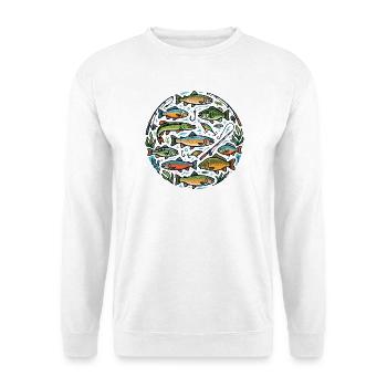 Fish Species Fish Bait Fishing Hook Angler Motif - Unisex Sweatshirt - white - Front