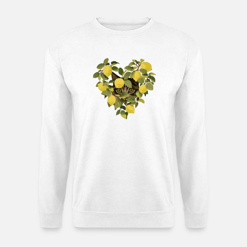 Katzenherz aus Zitronen - Unisex Pullover - Weiß