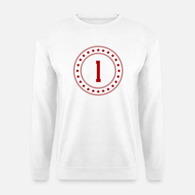 Erstes Platz Emblem mit Sternkreis - Unisex Pullover - Weiß