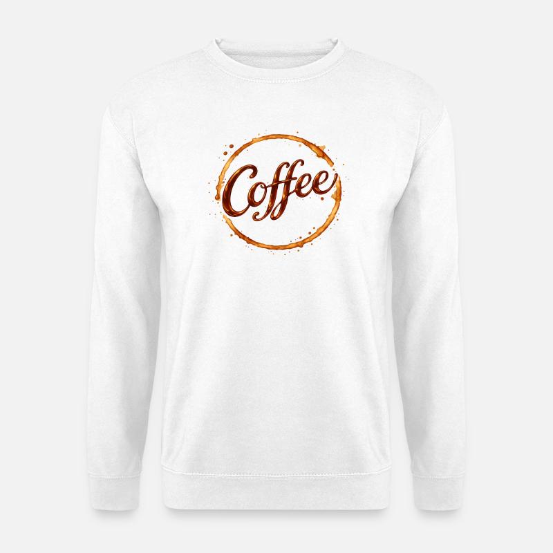Coffee Tassen Abdruck Illustration - Unisex Pullover - Weiß