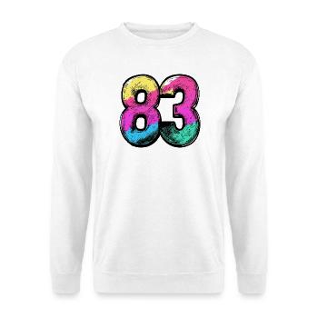 83 Zahl Bunt - Unisex Pullover - Weiß - Vorne
