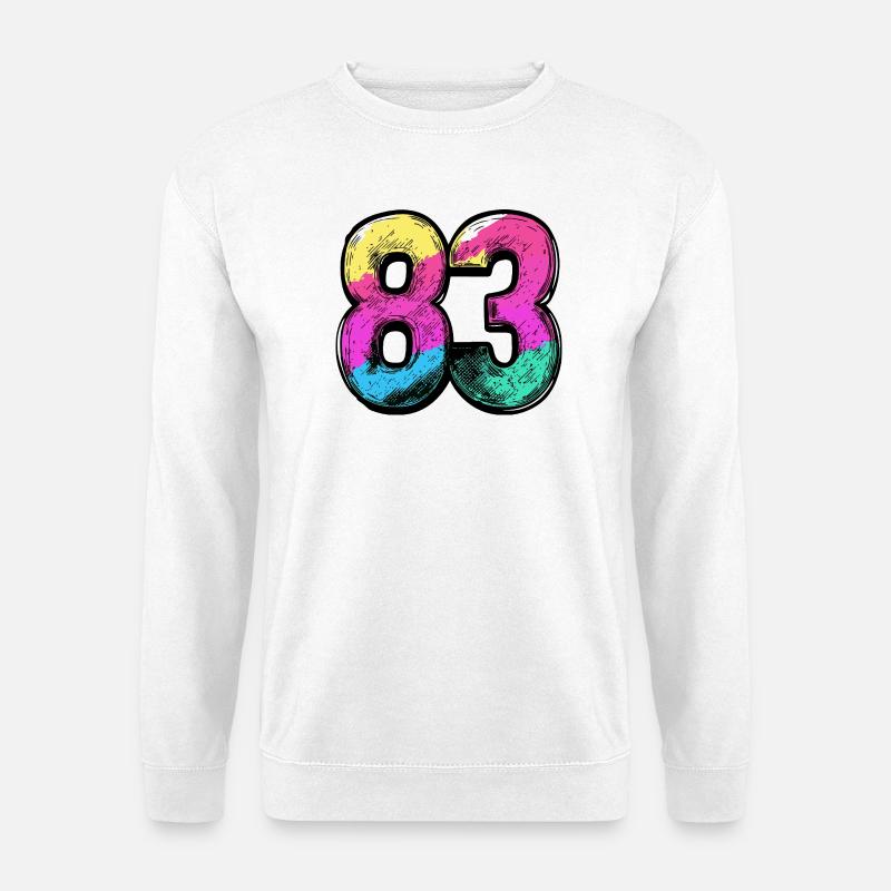 83 Zahl Bunt - Unisex Pullover - Weiß