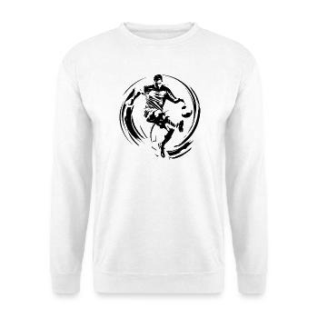 Fussballer Fussball Spieler Mann Silhouette - Unisex Pullover - Weiß - Vorne