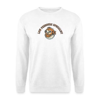 Poisson-globe spécialiste de basse pression - Sweat-shirt Unisexe - blanc - Devant