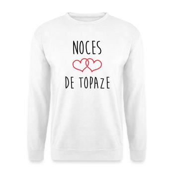 Topaz-Hochzeit 44 Jahre Ehe - Unisex Pullover - Weiß - Vorne