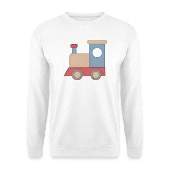Kunterbunter Spielzug Illustration Eisenbahn - Unisex Pullover - Weiß - Vorne
