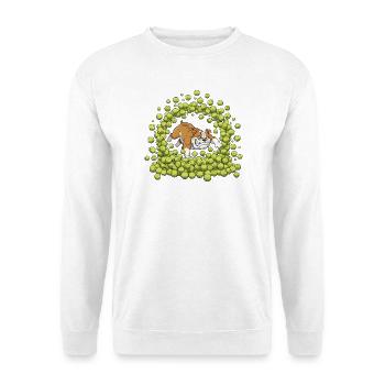 Bulldogge im Tennis-Sprint - Unisex Pullover - Weiß - Vorne