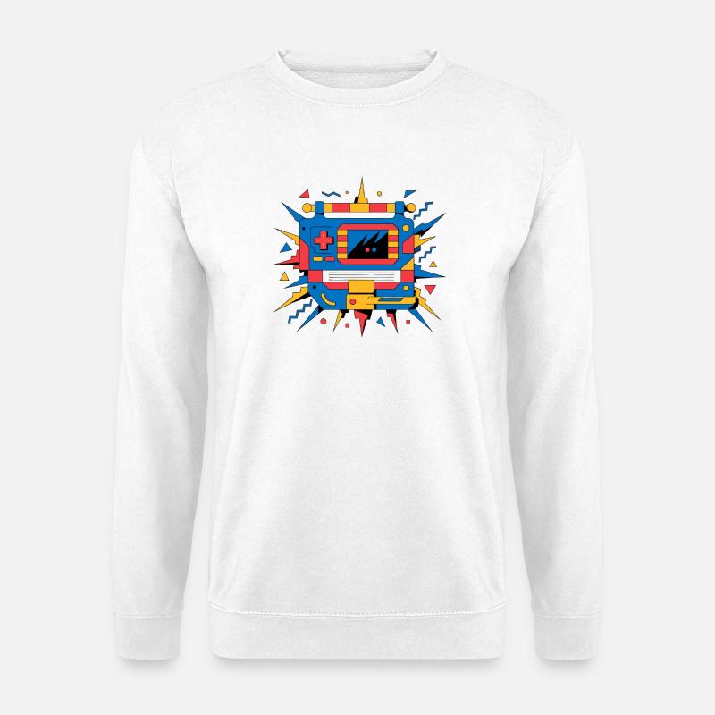 Retro-Neon-Konsole - Unisex Pullover - Weiß