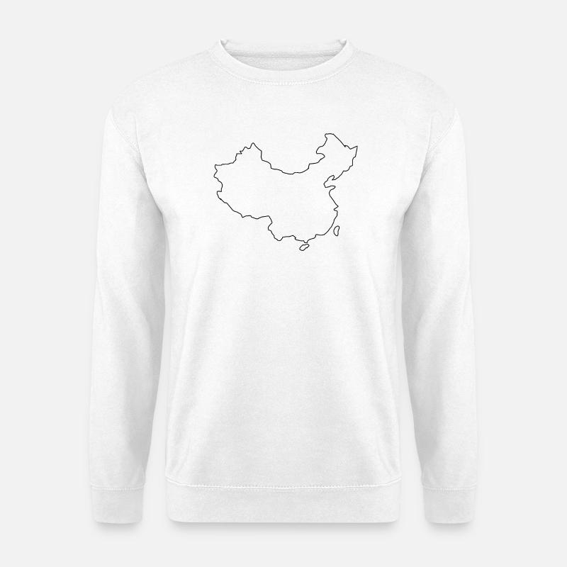 China-Karte - Unisex Pullover - Weiß