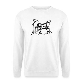Schlagzeug Schlagzeuger Musikinstrument - Unisex Pullover - Weiß - Vorne