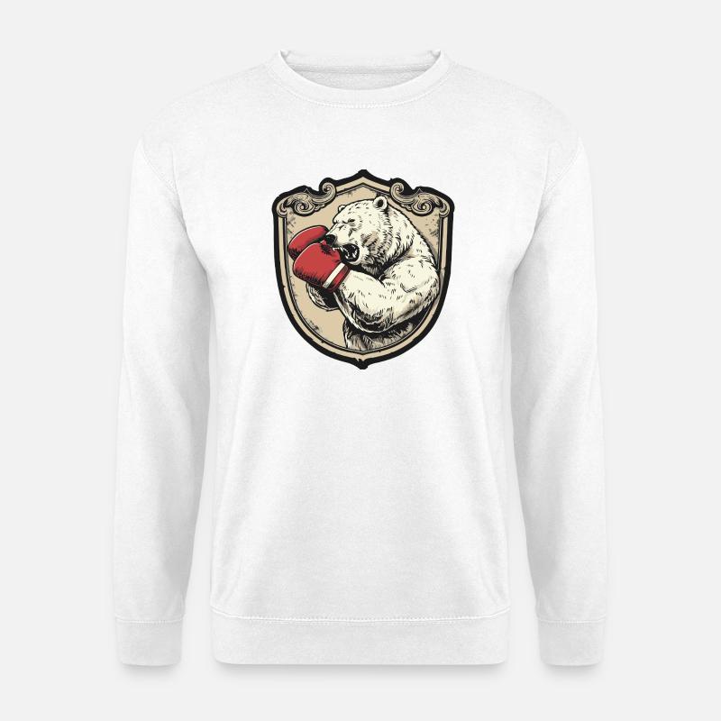Eisbär Polar Bär Boxer MMA - Unisex Pullover - Weiß