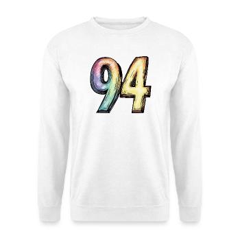 94 Nombre coloré - Sweat-shirt Unisexe - blanc - Devant