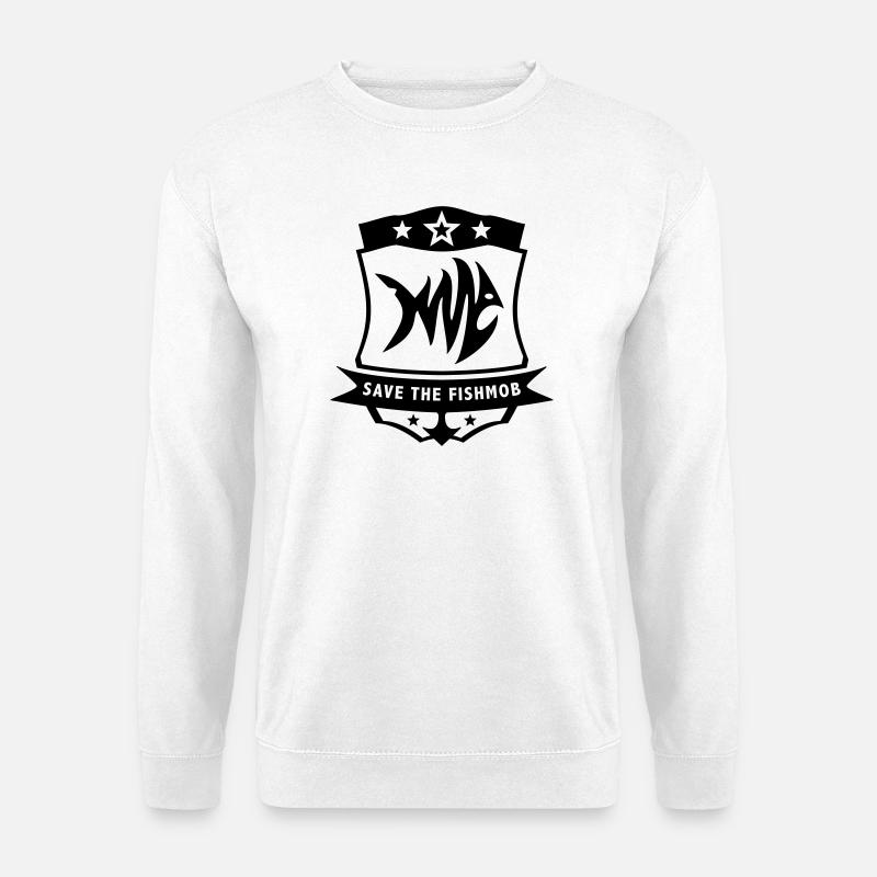 Save the fish mob - Unisex Pullover - Weiß