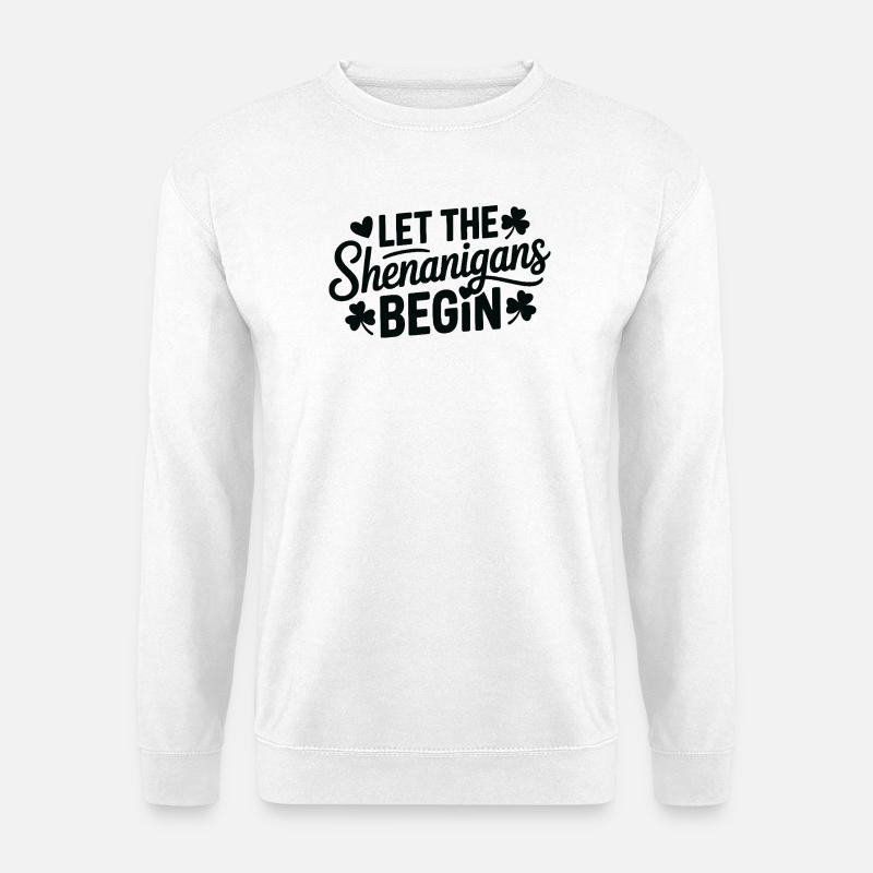Shenanigans Begin Shamrock Script - Unisex Sweatshirt - white