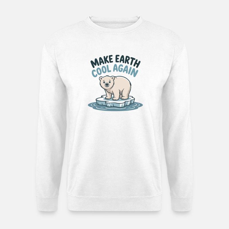 Polar Bear : Make Earth Cool Again - Unisex Sweatshirt - white