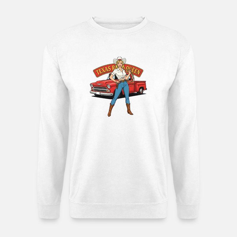 Texas Queen Pinup - Unisex Sweatshirt - white