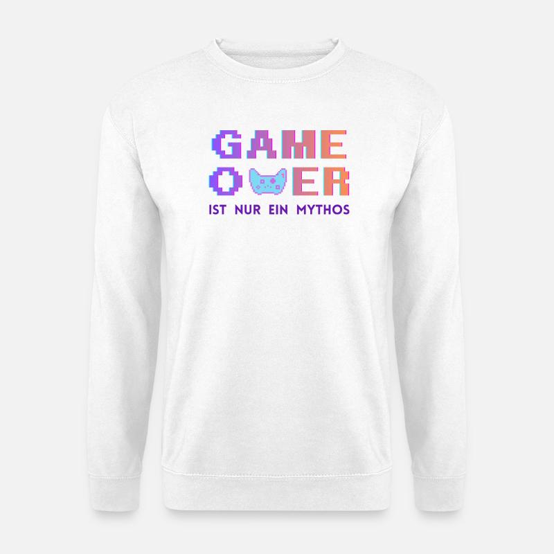 Game Over Mythos Pixel Gradient - Unisex Pullover - Weiß