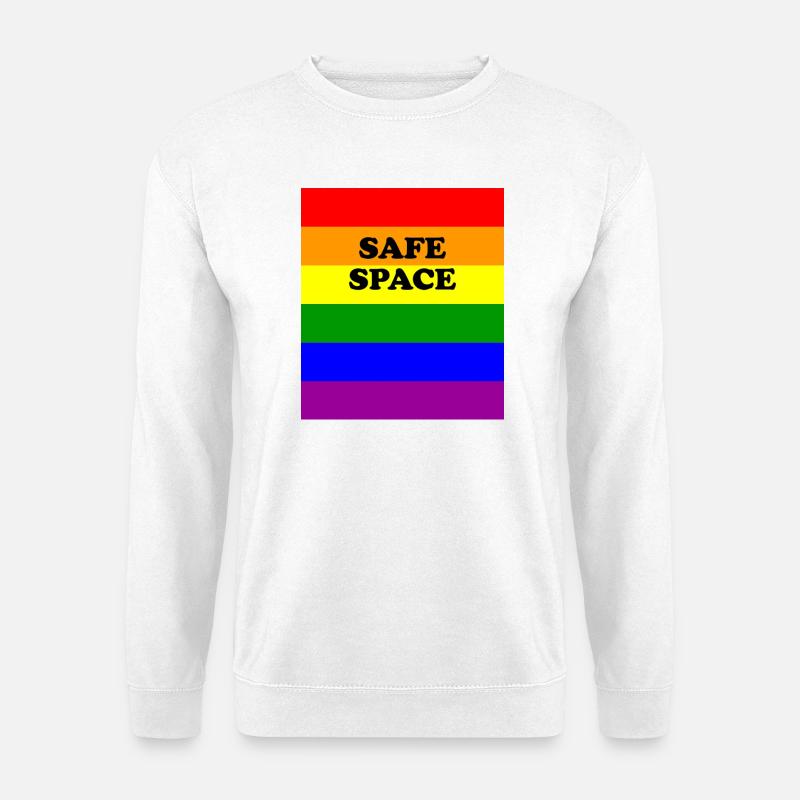 LGBT-Safe-Space-Regenbogenflagge - Unisex Pullover - Weiß