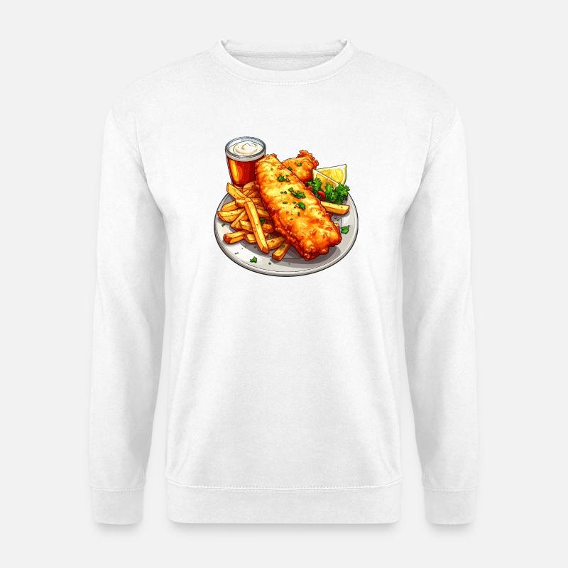 Fish and Chips - Unisex Pullover - Weiß