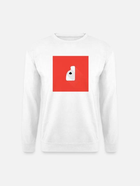 Play your hand – Minimal Karten Design - Unisex Pullover - Weiß