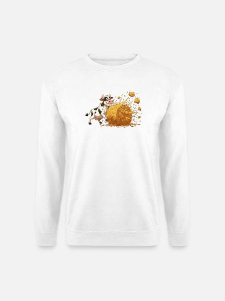 Kuh und Heu-Explosion - Unisex Pullover - Weiß