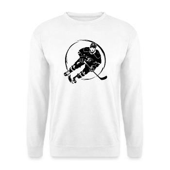 Hockey Spieler Silhouette - Unisex Pullover - Weiß - Vorne
