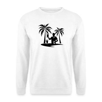 Holiday Palm Trees Beach Silhouette - Unisex Sweatshirt - white - Front