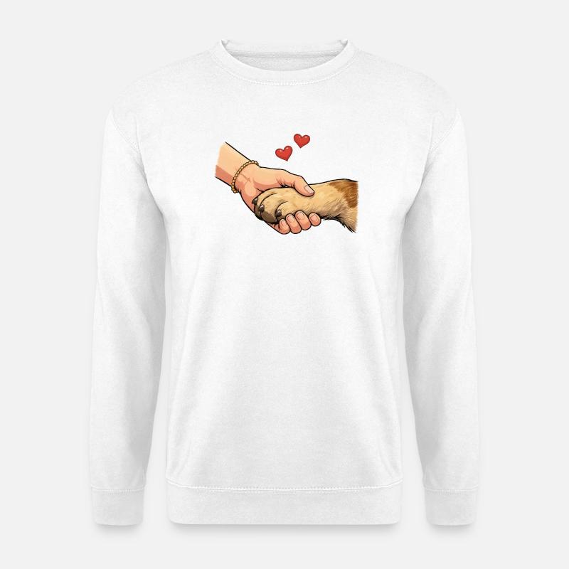 Pfote Hund Liebe Hunde - Unisex Pullover - Weiß