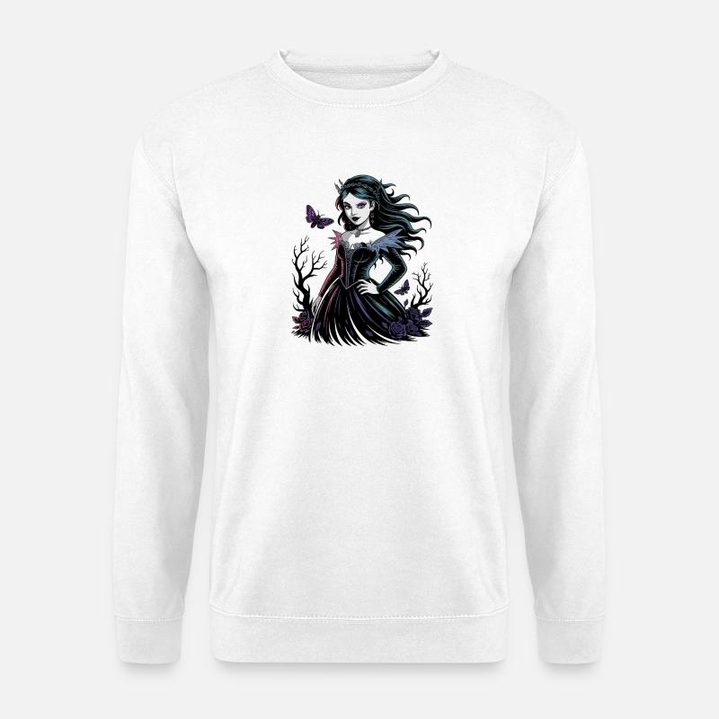 Dunkle Blüten Gothic Dame - Unisex Pullover - Weiß