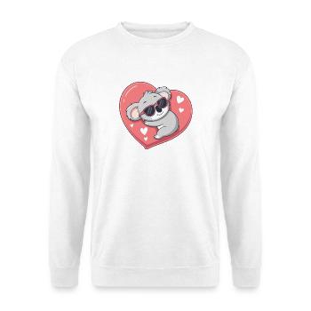 Solar-Koala auf Pink Heart - Unisex Pullover - Weiß - Vorne