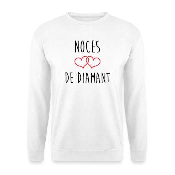 Anniversaire Mariage - Noces de Diamant (60 ans) - Sweat-shirt Unisexe - blanc - Devant
