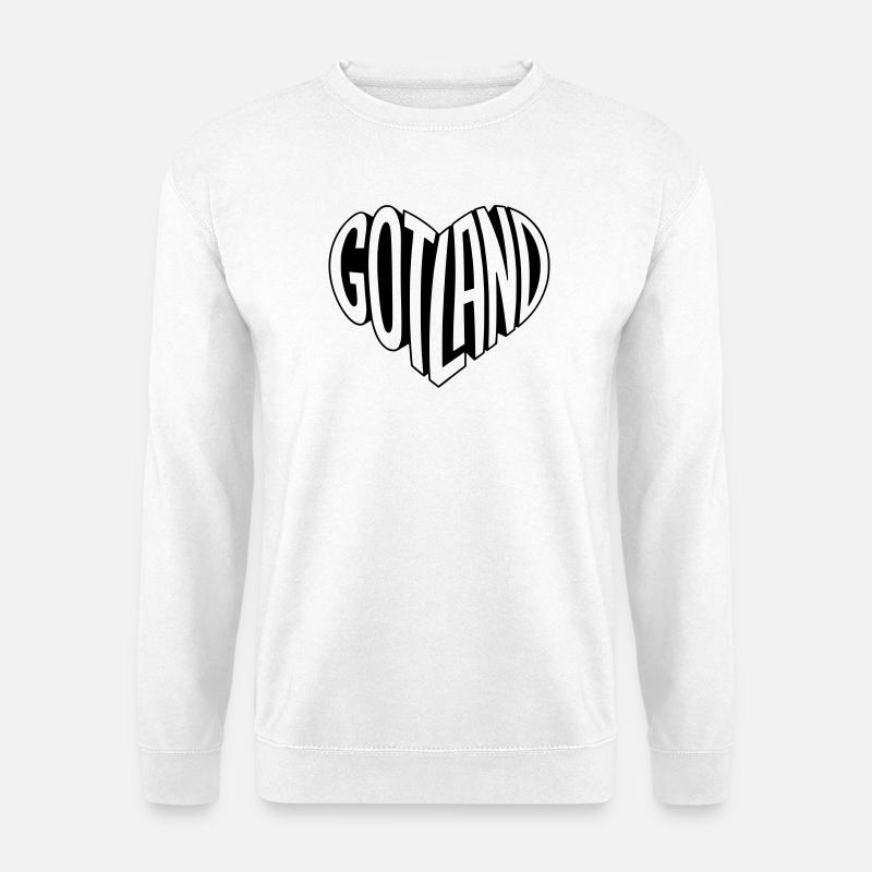 Gotland, Schweden Schriftzug Herz - Unisex Pullover - Weiß