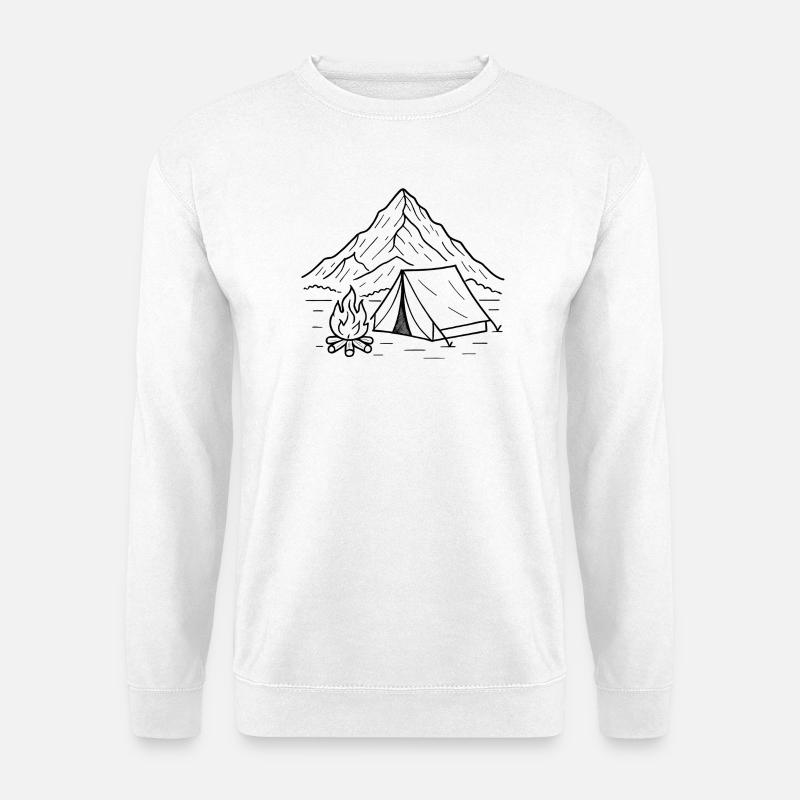 Bergcamping Nachtsilhouette - Unisex Pullover - Weiß