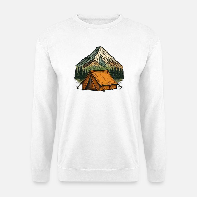 Bergzelt Abenteuer Landschaft - Unisex Pullover - Weiß